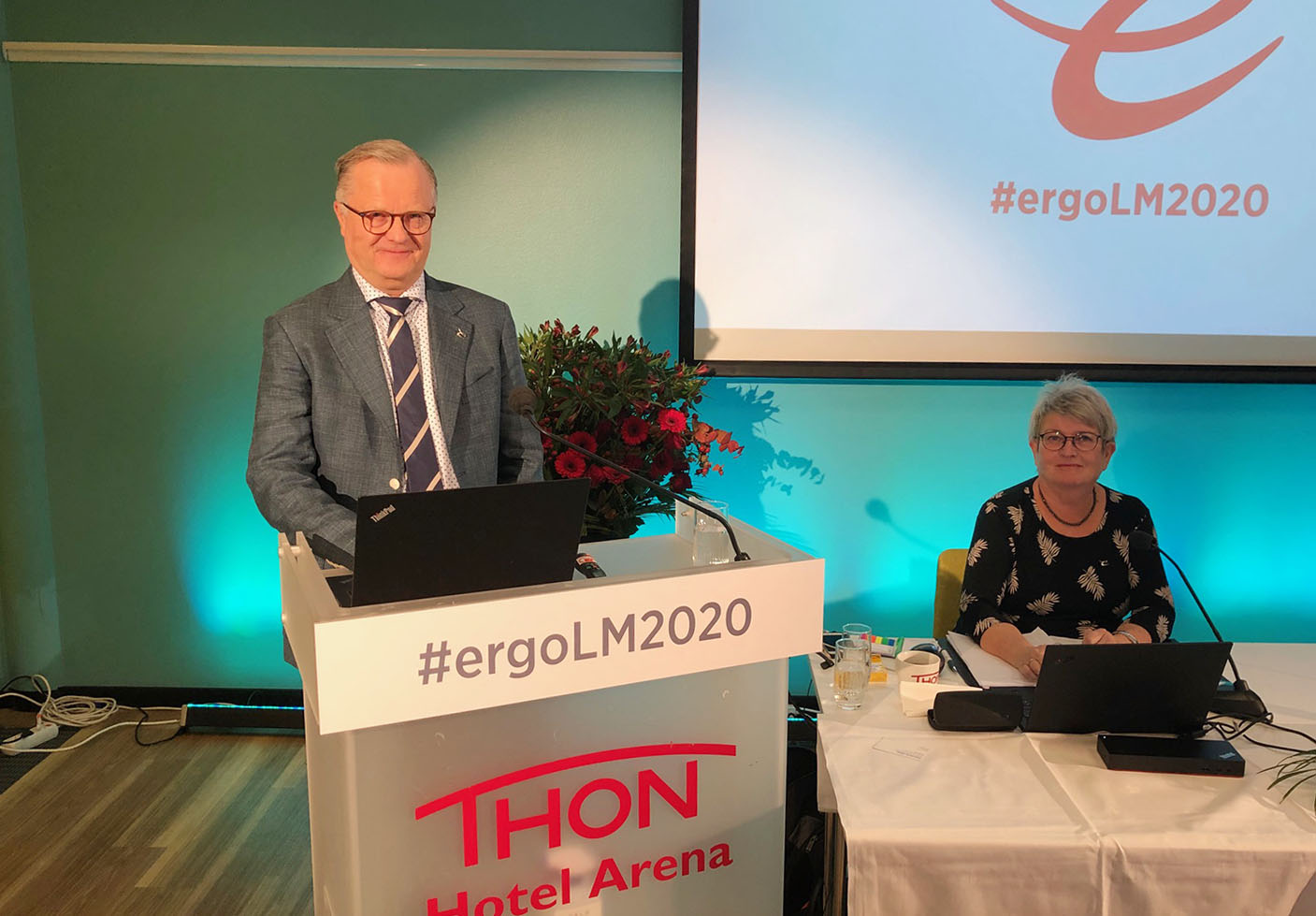 Forbundsleder Nils Erik Ness åpnet Ergoterapeutenes landsmøte 2020.