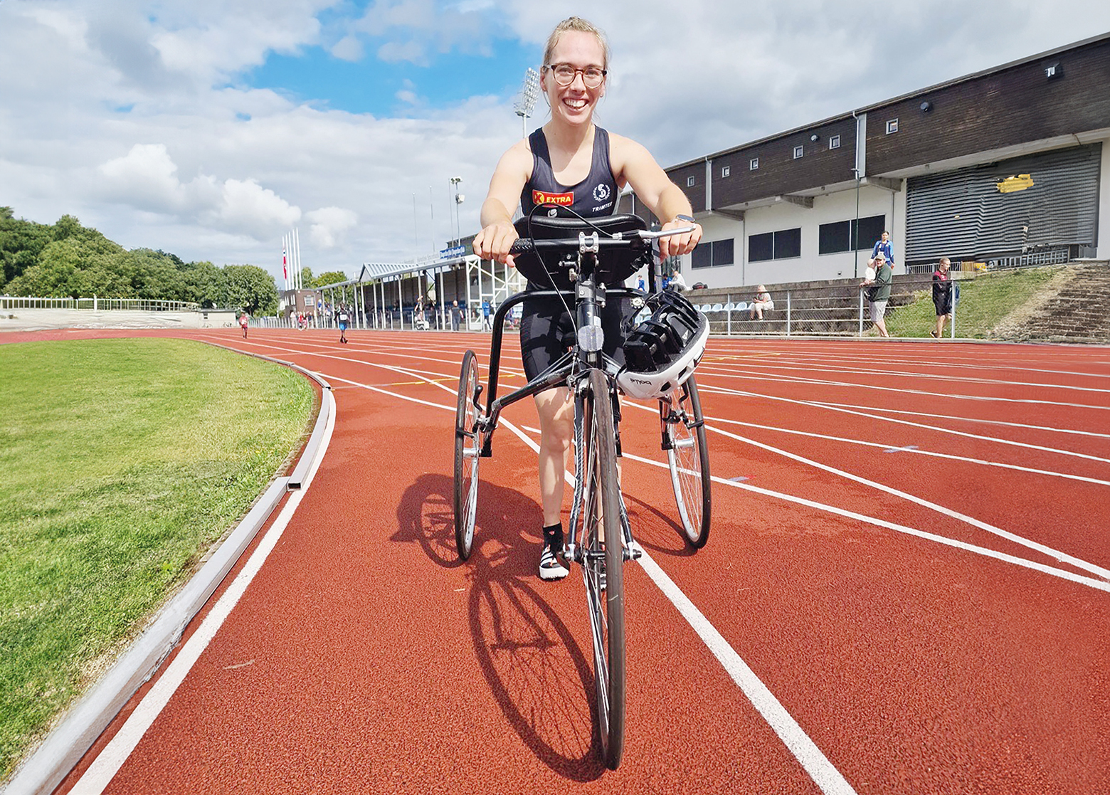 Sofie Østerbø Jansen trener stort sett hver dag på sin framerunning. Foto privat.